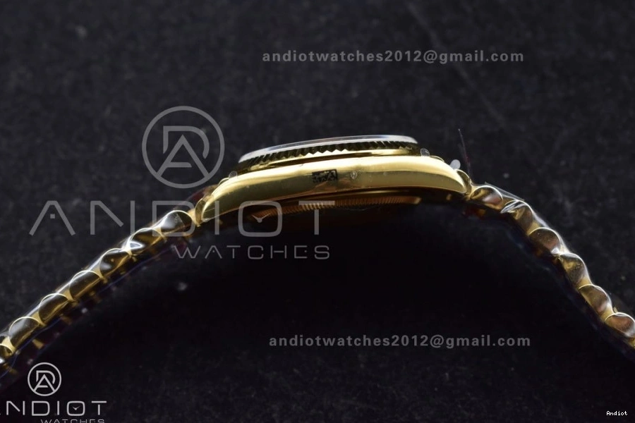 904L QF Stick Best Dial 36 on Gold DayDate YG with (Gain Weight) President vr3255 V5 Diamond Edition Steel Bracelet 1125